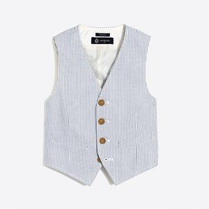 Crewcuts boys Thompson Vest blue white seersucker